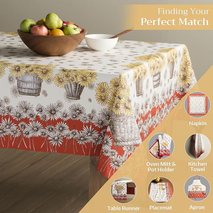 Maison d' Hermine Table Cloth Rectangle Table 100% Cotton 54 x 72 Inches Fall - Image 5