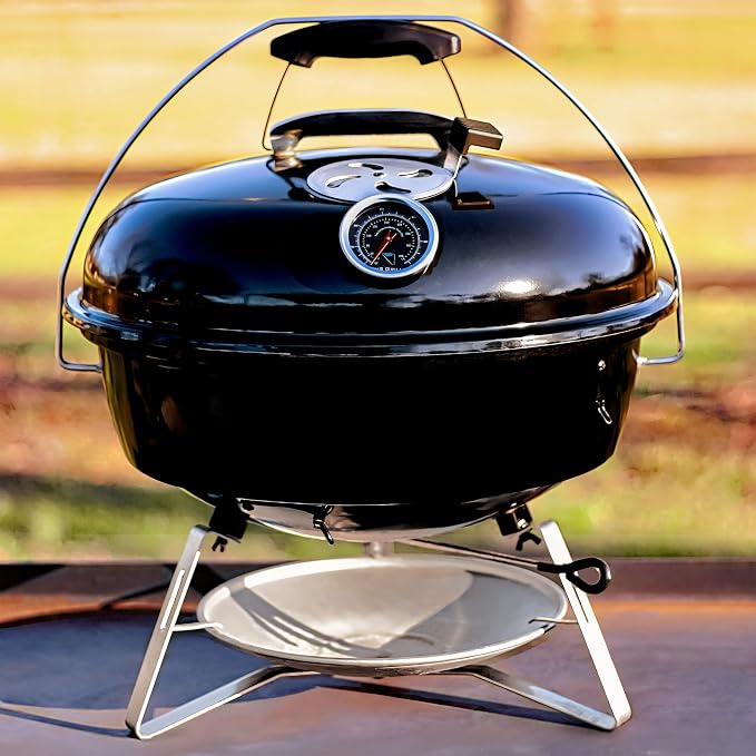SnS Grills Slow ‘N Sear Travel Kettle, 2-Zone Cook Charcoal Basket and Easy - Image 3