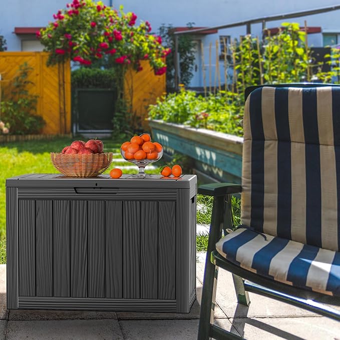 45 GallonOutdoor Storage Box, Resin Deck Boxes Waterproof, IndoorOutdoor Bin - Image 5