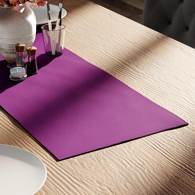 Encasa XO Table Runner 13"x36" Long | Cotton Canvas Fabric | Purple Solid Color by EncasaXO