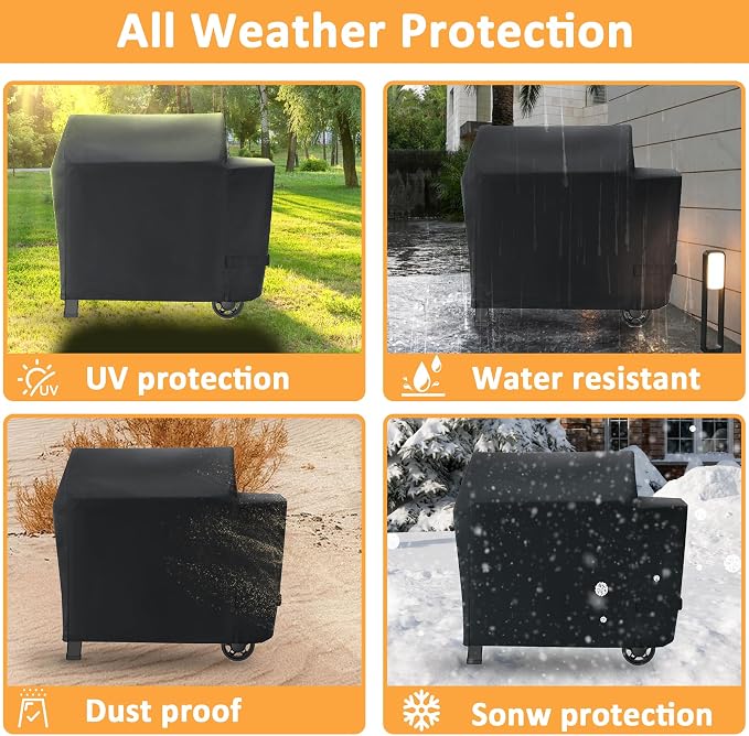 Grill Cover for Weber Searwood XL 600 Pellet Series, Waterproof Smoker Cover - Image 7