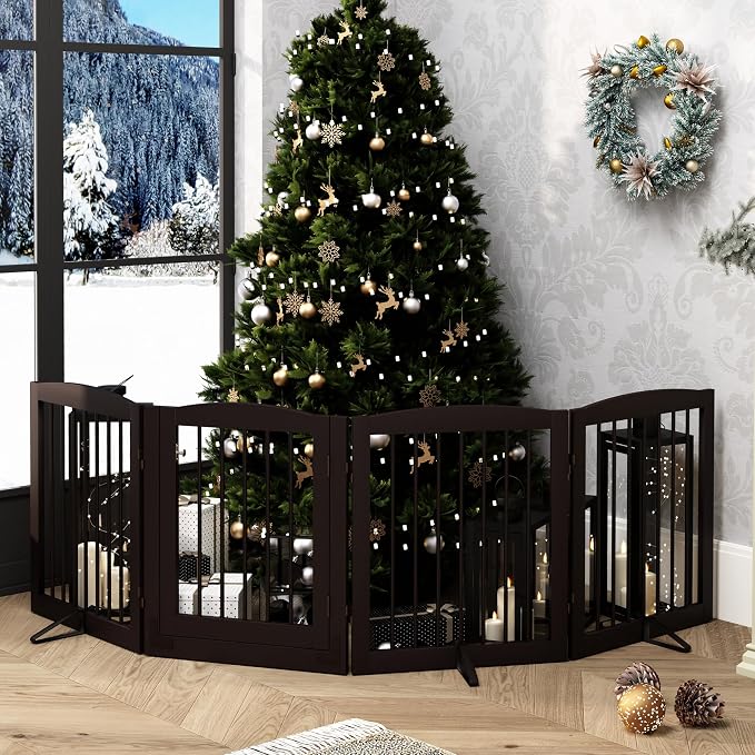 Freestanding Dog Gate with Door, Pet Gate - Image 7