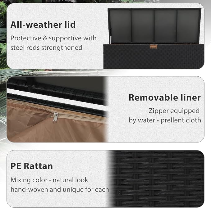 Super Patio Outdoor Patio Storage Box Waterproof, 120 Gallon Large Deck Box - Image 6
