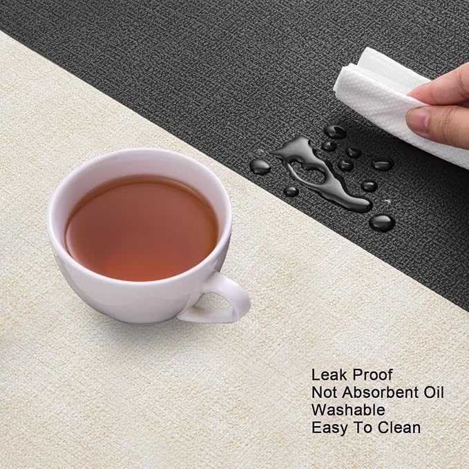 Myir JUN Placemats Set of 8, Dual Sided Faux Leather Placemats Place Mats Set - Image 3