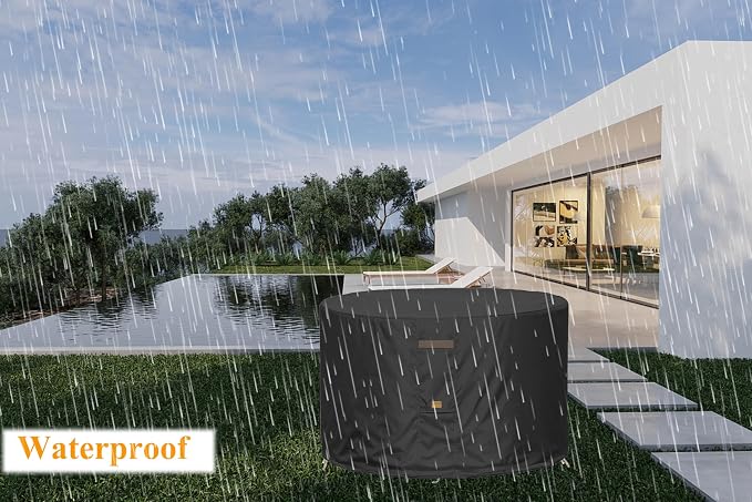 Fire Pit Cover 600D Heavy Duty Waterproof Fabric - Image 4