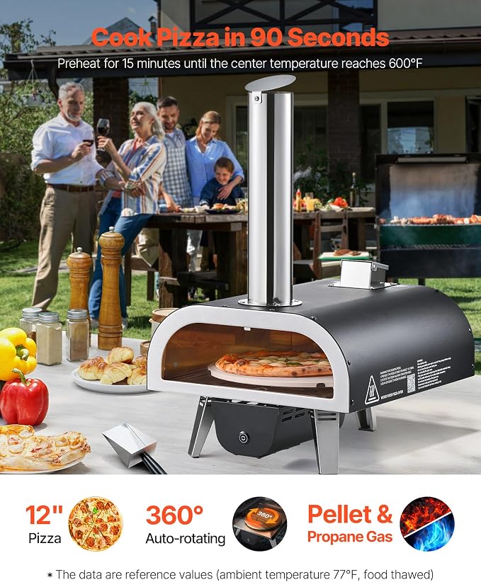 VEVOR Dual Fuel Outdoor Pizza Oven, - Image 2