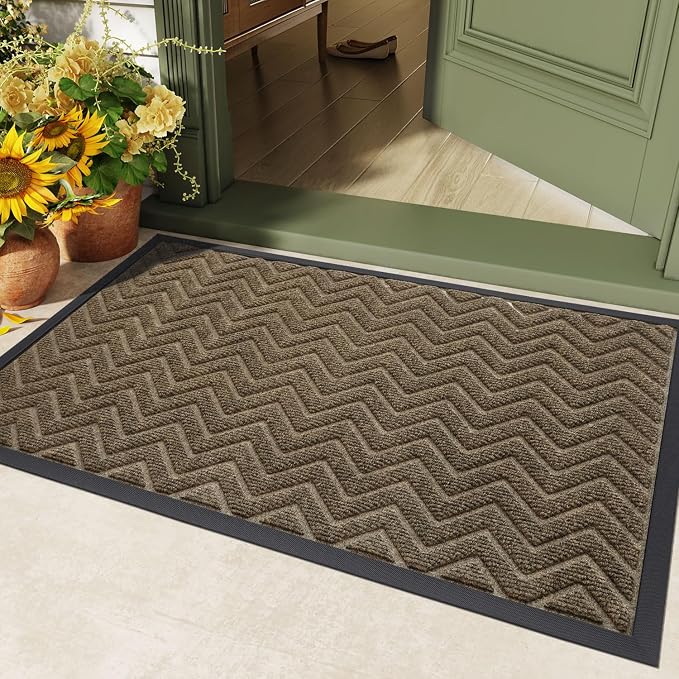DEXI Front Door Mat Outside Entrance, 17x29 Rubber Entry Doormat Heavy Duty - Image 8