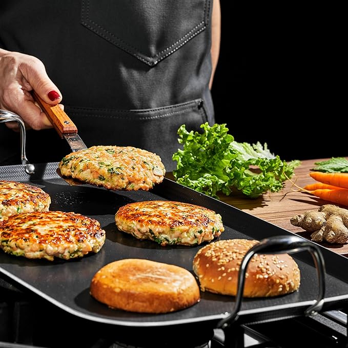 Griddle with 18 x 11 Inch Nonstick Tri-Ply Surface, Induction Ready