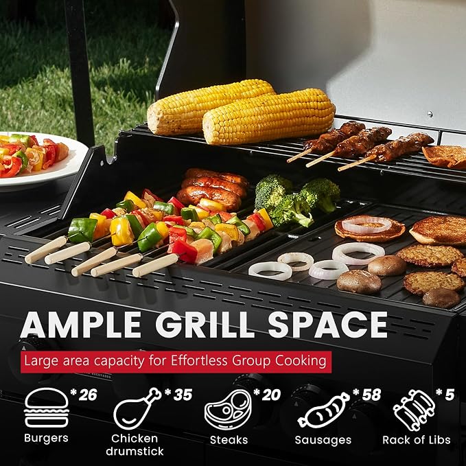 4 Burner Propane Grill, 50000 BTU BBQ Grill - Image 4
