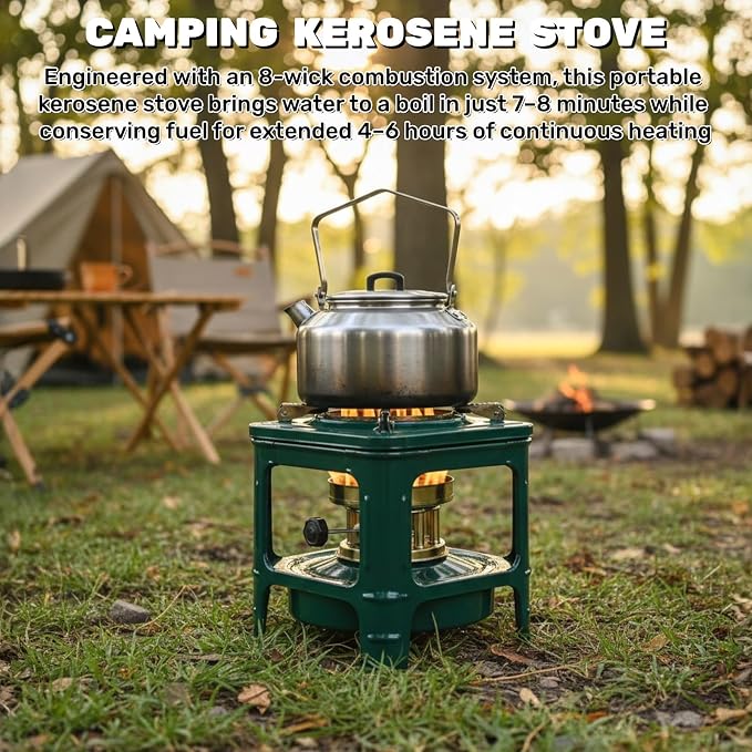 Picnic Burner Furnace, Kerosene Stove, 8-Wick Portable Camping Stove, Outdoor - Image 4