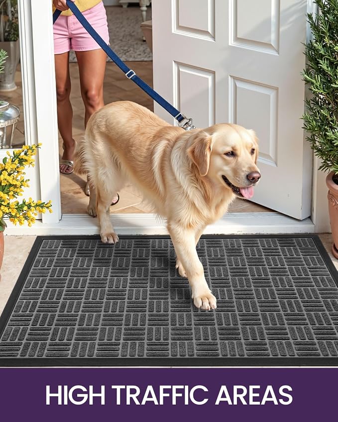 DEXI Front Door Mat Outside Entrance, 4x6 ft Large Rubber Entry Doormat Heavy - Image 7