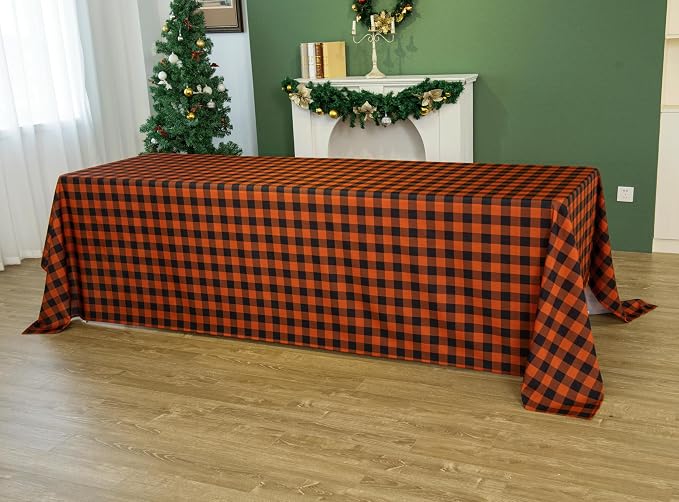 Classic Gingham Buffalo Tablecloth Fabric by Essifunia