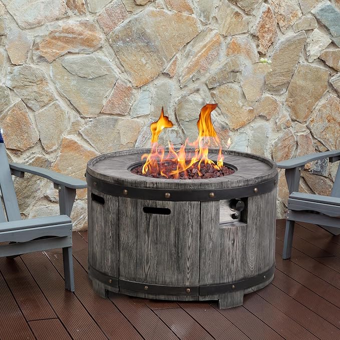 Afterglow Outdoor 36" Round TerraFdab Propane Fire Pit Table - Image 9