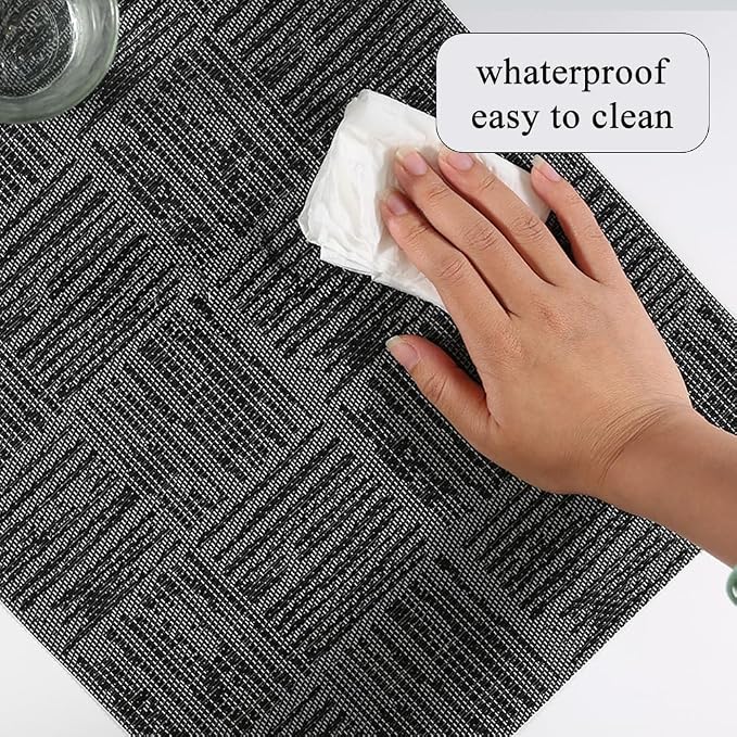 Placemats Set of 6, Plastic Vinyl 18" x 12" Place Mats - Image 3