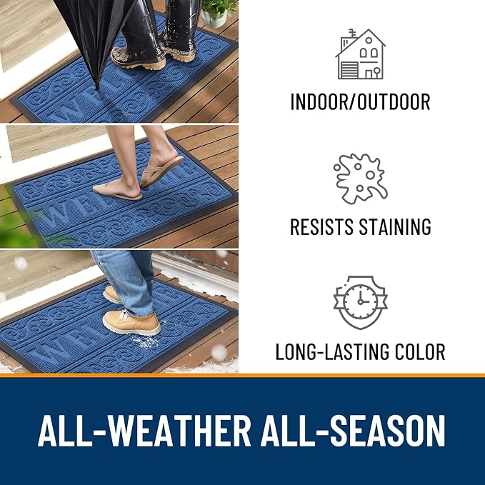 OLANLY Welcome Door Mat Indoor Outdoor Entrance, Heavy Duty Sturdy Front Door - Image 3