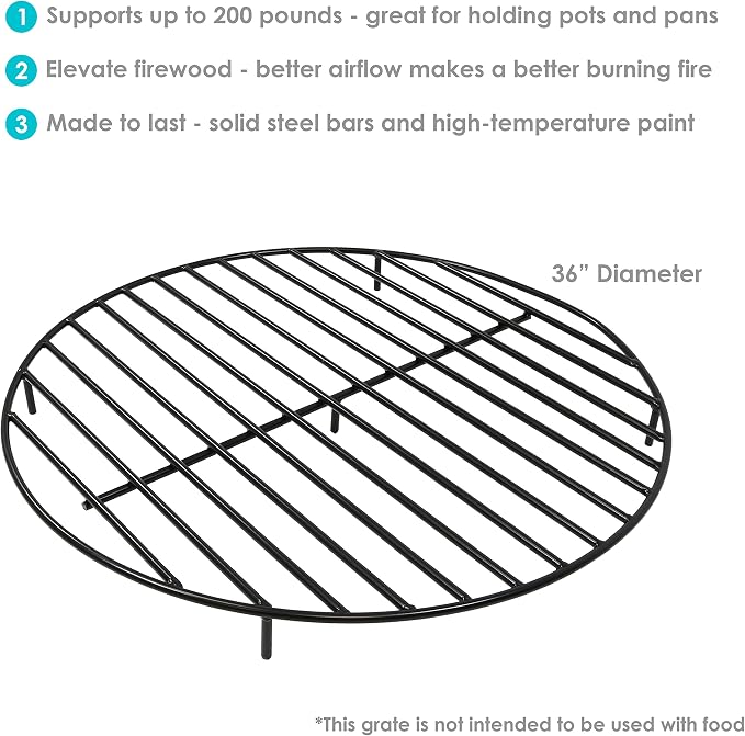Sunnydaze Round Fire Pit Grate - Image 3