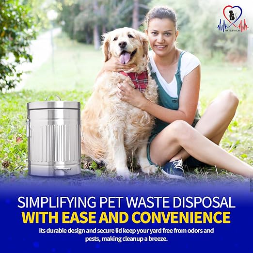 Pet Fit For Life 11" Tall Galvanized Steel Trash Can - Image 2
