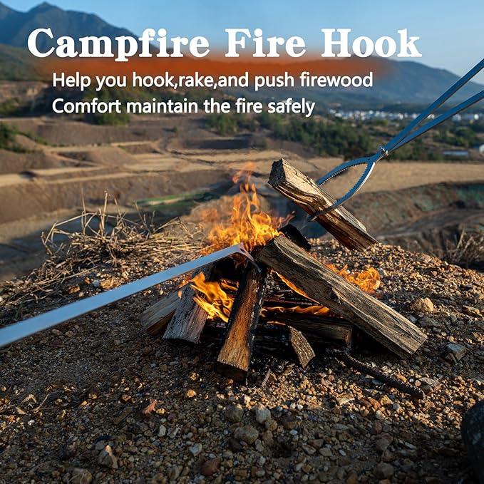 Tongs Set: 2-Piece Stainless Steel Log Grabber and 40-Inch Fire Poker