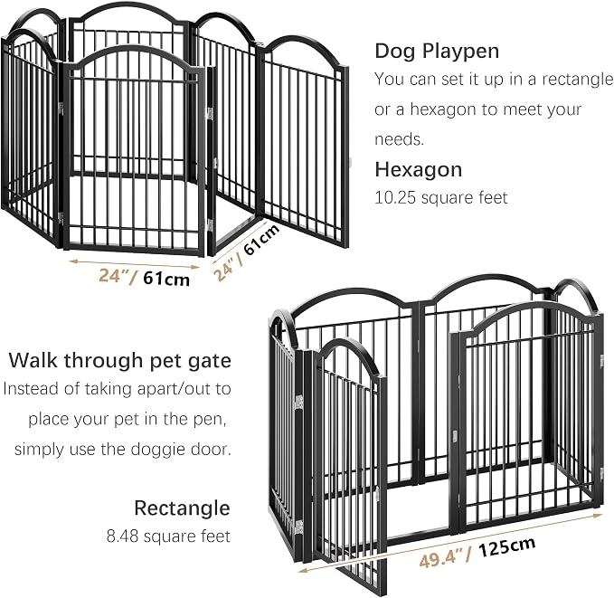 BHG Metal No-Assembly Freestanding Dog Gate - Image 7