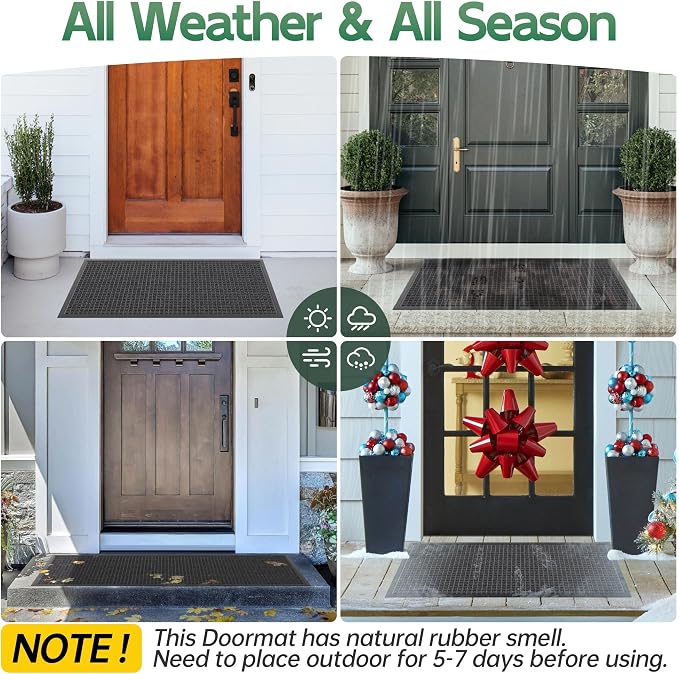 Front Door Mat Outside Entrance, All Season Weather Outdoor Doormat, Natural - Image 6