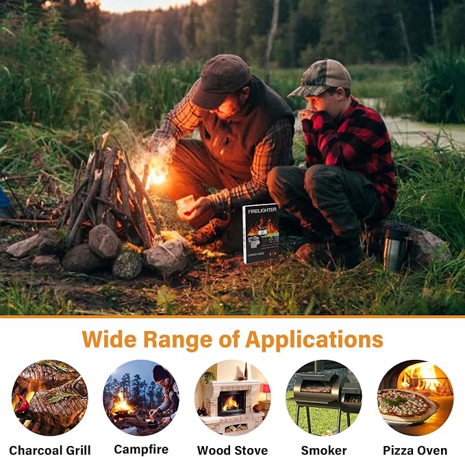 HGD Natural Fire Starters for Outdoor: 32 Cubes Fire Starter Campfire Fireplace - Image 4