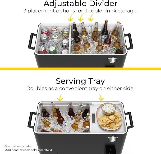 Permasteel 80 Quart Party Cooler, Rolling Ice Chest - Image 3
