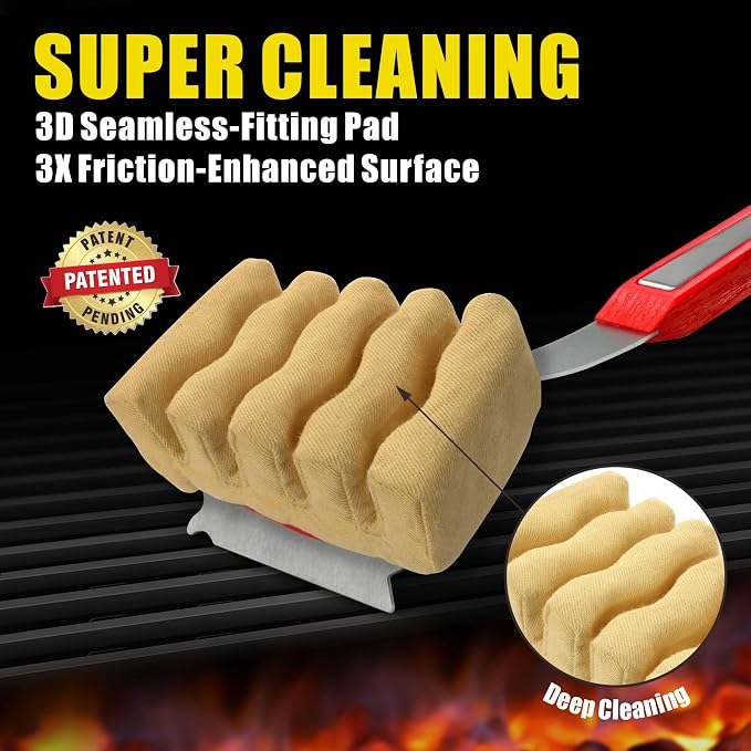 GRILLART Grill Brush Bristle Free, Replaceable BBQ Cleaning Pad, Safe - Image 3