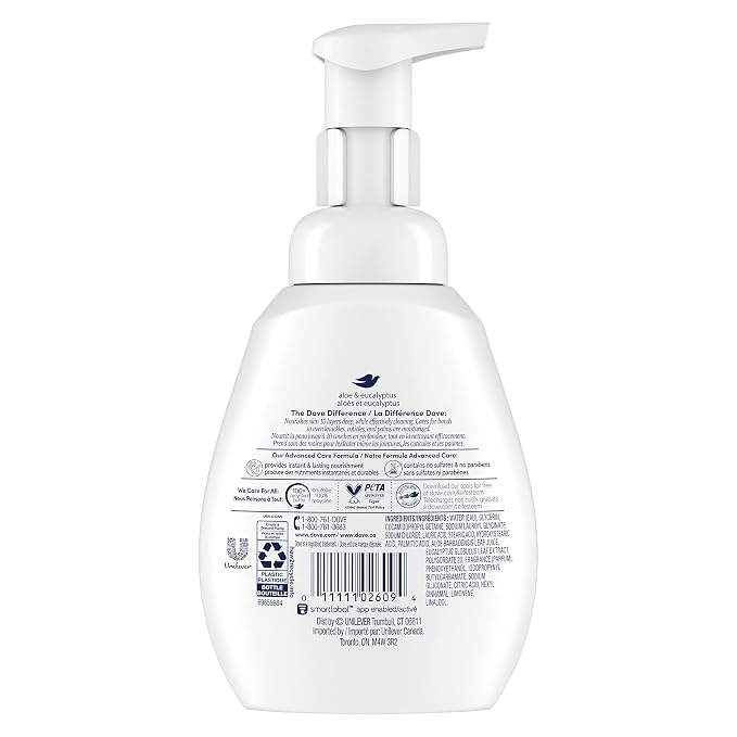 Dove Foaming Hand Wash 4 Count Aloe & Eucalyptus Protects Skin from Dryness - Image 2