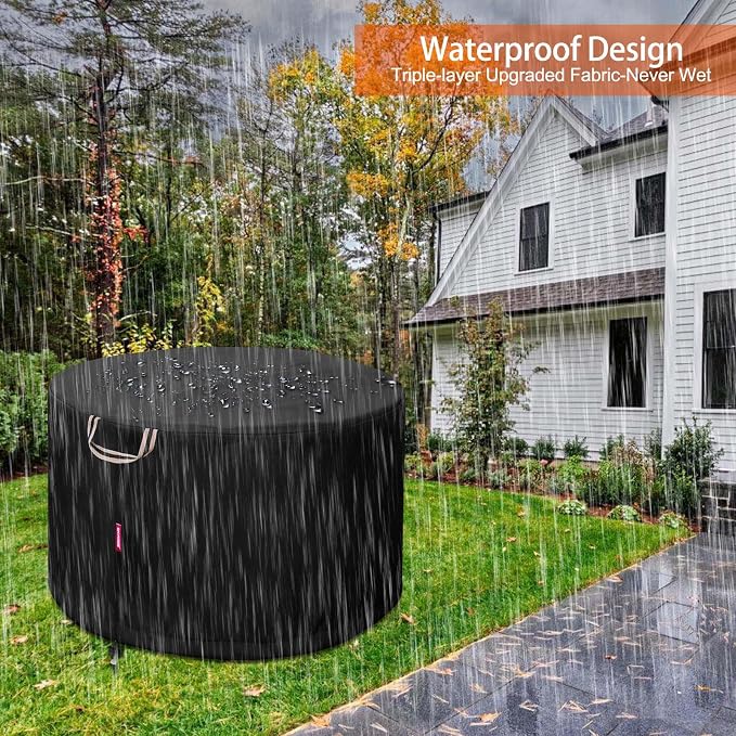 QH.HOME Fire Pit Cover Round for Solo Stove Bonfire 22", Waterproof Smokeless - Image 6