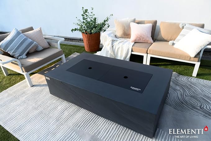Elementi+ | Bundle Cape Town Gas Fire Pit Cast Concrete 56" Rectangular Fire - Image 8