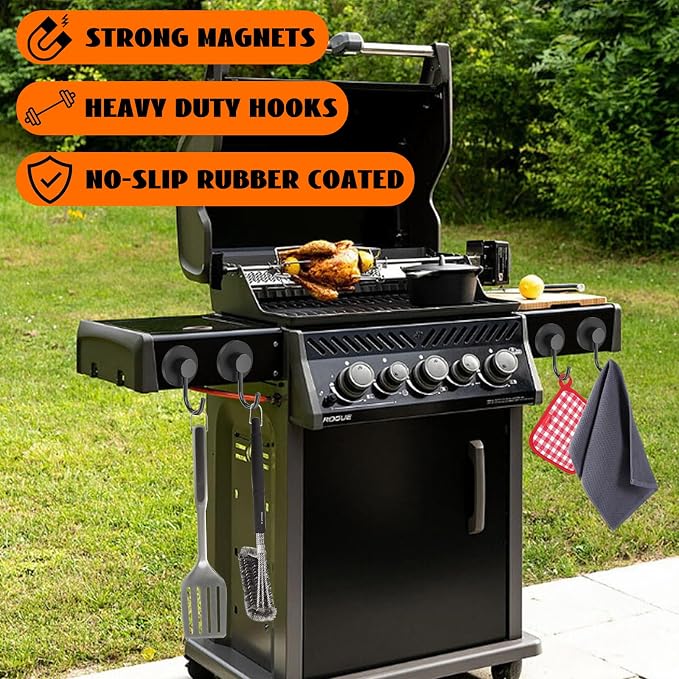 Magnetic Hooks for Grills, Anti-Scratch Magnet Mount Hook for Barbecue Tool - Image 6