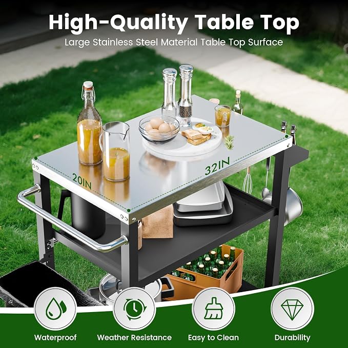 NUUK 3-Shelf Grill Cart for Outdoor - Image 3