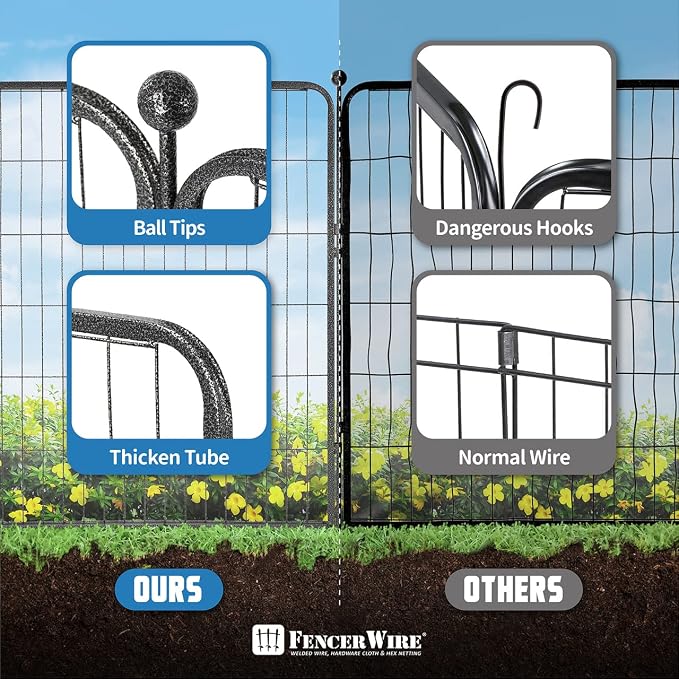 Fencer Wire Decorative Wire Fence, Panel Decor, Heavy Duty Iron Landscape Patio - Image 4
