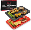BLAZIN' GRILL Prep and Serve Trays | Set of 2 Stackable, Melamine Trays | by BlazinGrill
