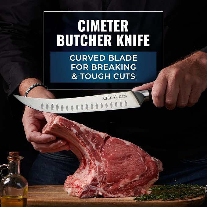 Cutluxe Butcher Knife Set – BBQ Brisket, Breaking and Boning Knives, Honing Rod - Image 5