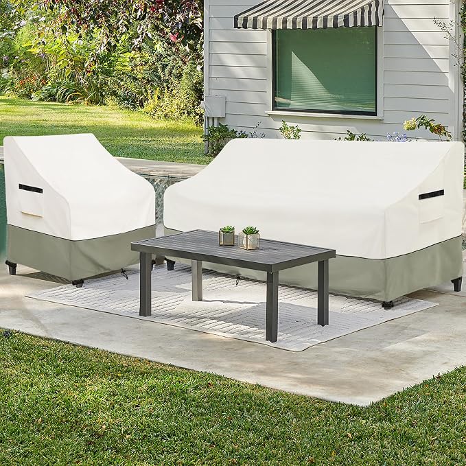 3-Seater Patio Sofa Cover, 76 W x 32.5 D x 33 H Inches Outdoor Couch Cover - Image 8
