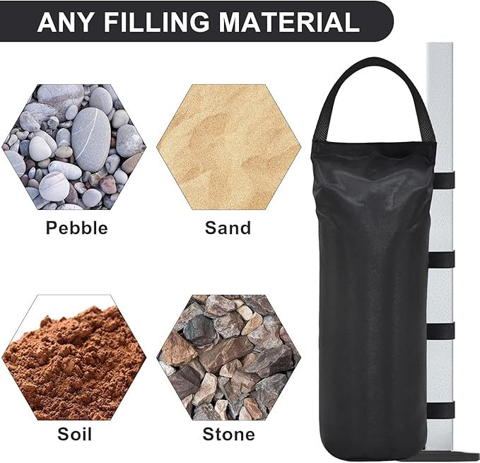 Eurmax USA Weight Capacity 112 LBS Extra Large Pop up Gazebos Weights Sand Bags - Image 4