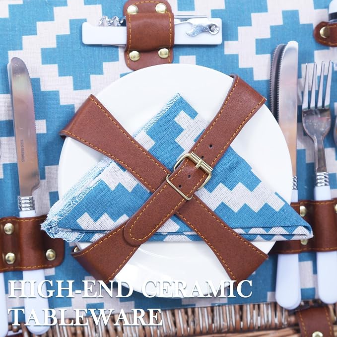 Neti Neti Wicker Picnic Basket for 4 - Image 2