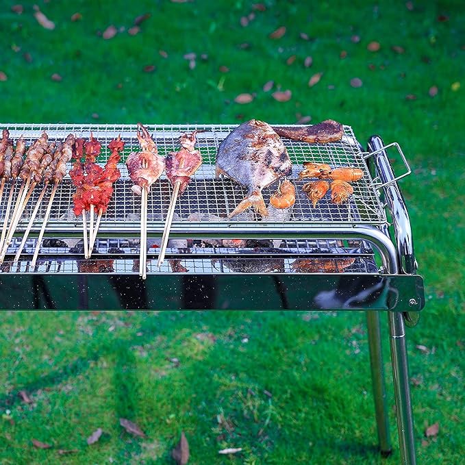 Charcoal Grill, Barbecue Charcoal Grill, Outdoor Stainless Steel Smoker BBQ - Image 6