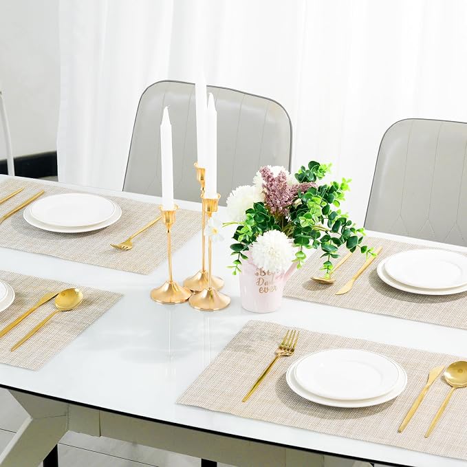 Placemats Set of 8，Non-Slip PVC Weave Table Mats Easy to Clean，Heat Resistant - Image 5
