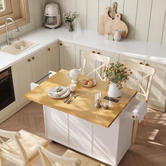 COCO DESIGN Rolling Kitchen Island Cart - Image 4