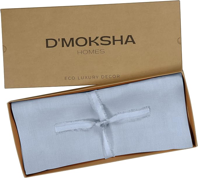 D'Moksha Homes Linen Powder Blue Table Runner 72 Inches Long - Image 5