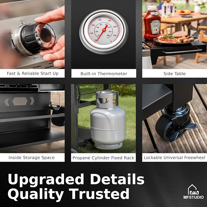 MFSTUDIO 5 Burner Gas Grill Griddle Combo - Image 8