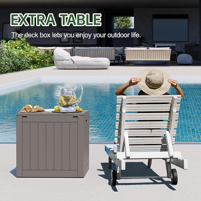 KAMABOKO 32 Gallon Outdoor Storage Box 2 Pack All-Weather Deck Box - Image 5