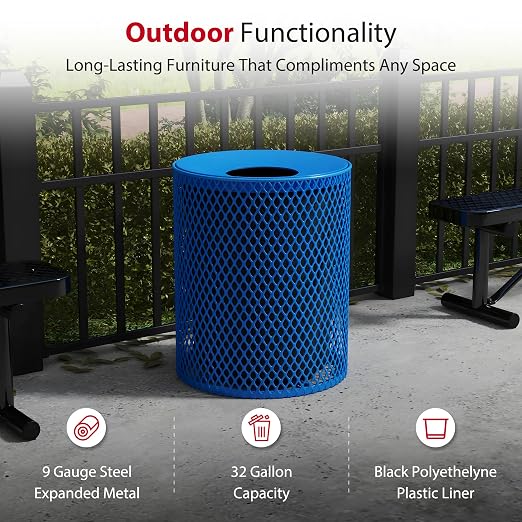 Leisure Craft Heavy-Duty 32 Gallon Receptacle, Liner Included, Made - Image 3