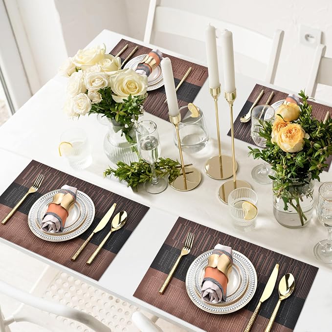 SLKQG Brown Placemats Set of 8 - Image 7