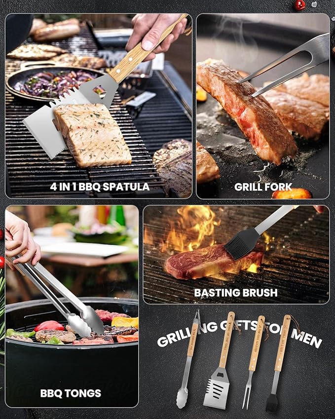 Coralogo 4PCS Grilling Accessories BBQ Tools - Image 5