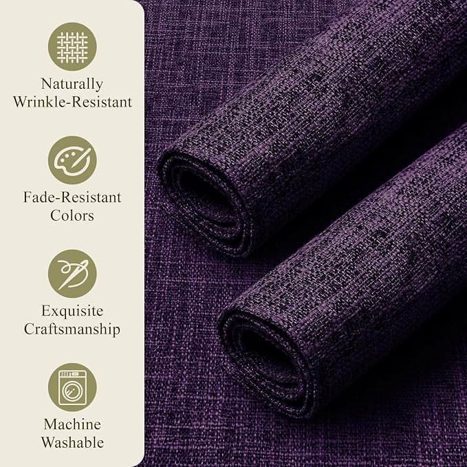 KXN Placemats Set of 8, Dual-Layer Thickened Faux Linen Table Mats, Heat - Image 5