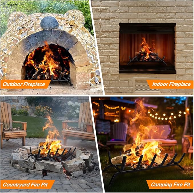 Fireplace Grate, Fireplace Log Holder, 21 inch Heavy Duty Solid Cast Iron - Image 6