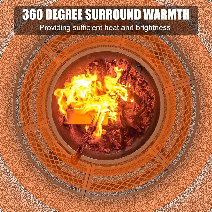 47 Inch Outdoor Fire Pit with 2 Grills, Extra Large BBQ Firepits - Image 4